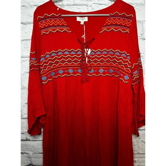 NWT Umgee red boho dress, size M. - Picture 3 of 10